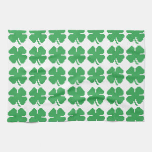 Paño De Cocina Pixel Lucky Four Leaf Clover de 8 bits