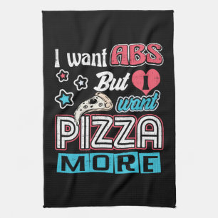 Paño De Cocina Pizza vs Abs - Dieta de Bulto - Novedad divertida