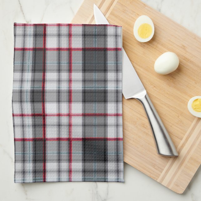 Paño De Cocina Placa de tartán de textura gris (Doblado Cuarto)