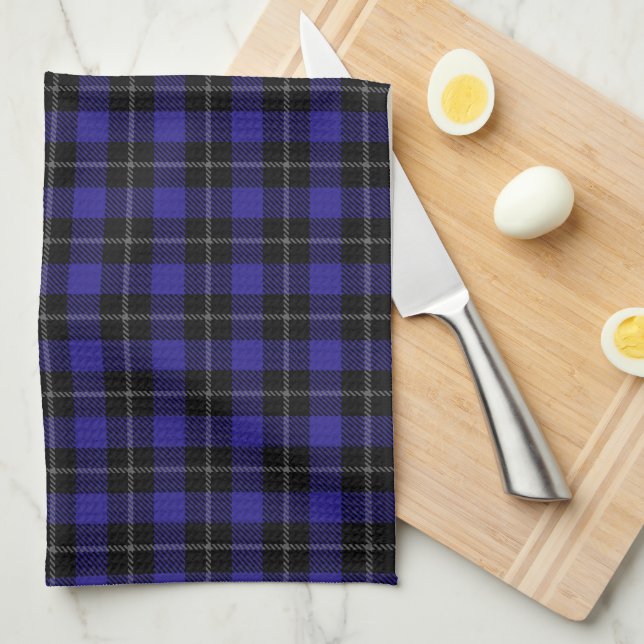 Paño De Cocina Placa real azul negro (Doblado Cuarto)