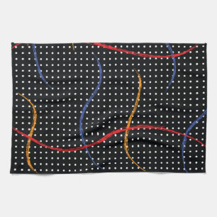 Paño De Cocina Placa y puntos de pintura retro