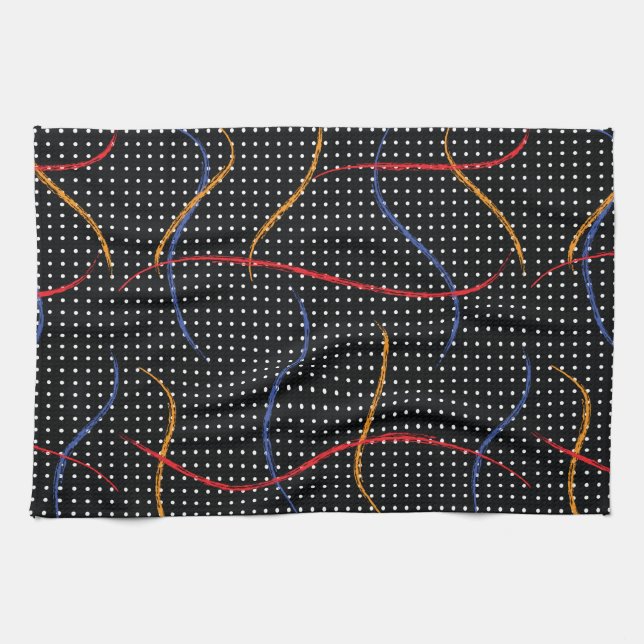 Paño De Cocina Placa y puntos de pintura retro (Horizontal)