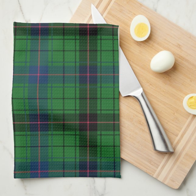Paño De Cocina Plaid Clan Davidson Blue Green Black Check Tartán (Doblado Cuarto)