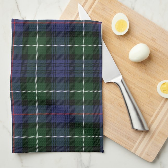 Paño De Cocina Plaid Clan MacKenzie Green Purple Check Tartan (Doblado Cuarto)