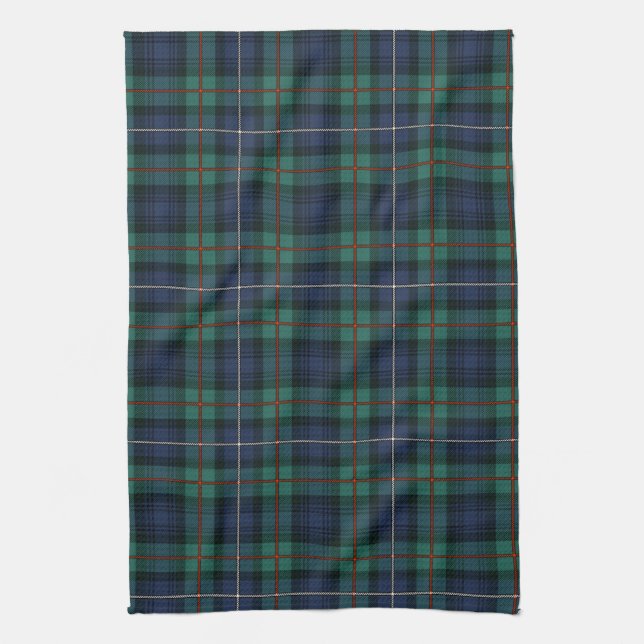 Paño De Cocina Plaid Clan Robertson Tartan Green Purple Check (Vertical)