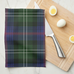 Paño De Cocina Plaid Clan Sutherland Purple Black Check Tartán