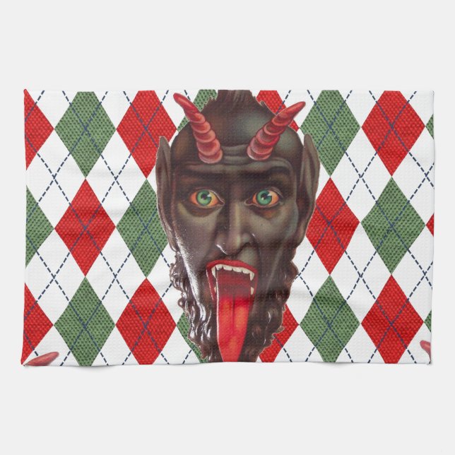 Paño De Cocina plaid navidades krampus (Horizontal)