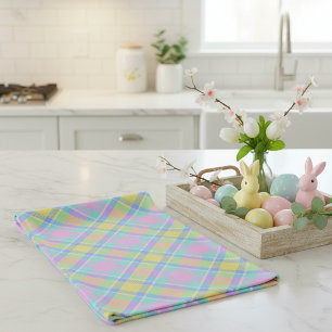 Paño De Cocina Plaid pastel 