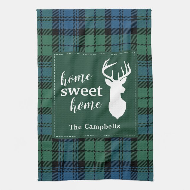 Paño De Cocina Plaid Rusic Personalizado Clan Campbell Tartan (Vertical)