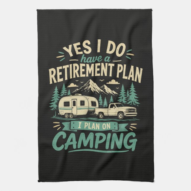 Paño De Cocina Plan de jubilación de camping (Vertical)
