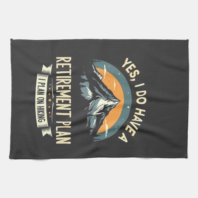 Paño De Cocina Plan de Jubilación Senderismo Divertido papá Sende (Horizontal)