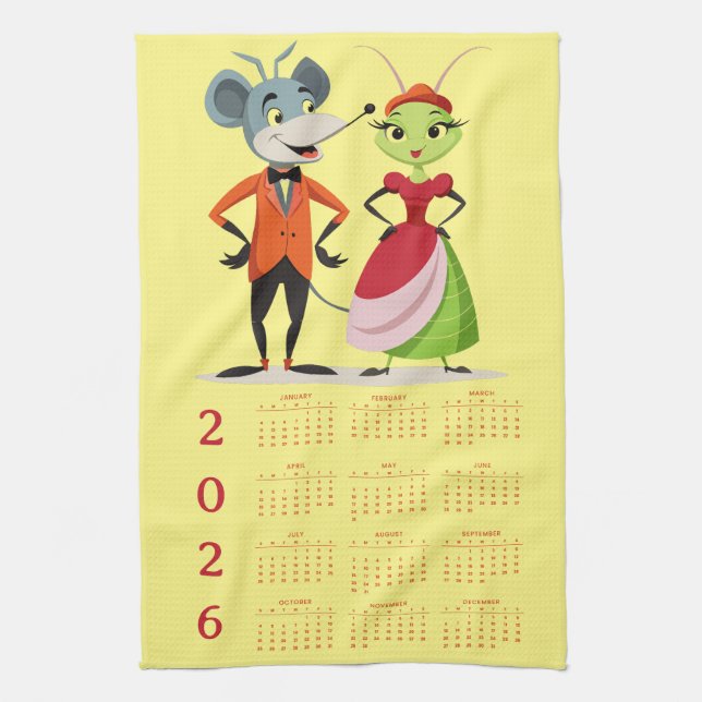Paño De Cocina Plan your year in style with this 2026 calendar (Vertical)