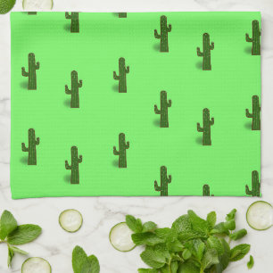 Paño De Cocina Planta de cactus en verde claro
