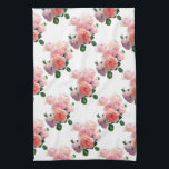 Paño De Cocina Planta floral acuarela arte Rojas rosadas<br><div class="desc">Plantilla Floral Watercolor Art Roses Roses Rojos Roses Roses Modernos Toalla De Cocina.</div>