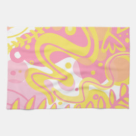 Paño De Cocina Plantas De Swirl Amarillas