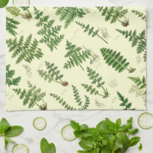 Paño De Cocina Plantas frondosas verdes del vintage
