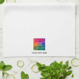 Paño De Cocina Plantilla Cargar su nombre de logotipo comercial T