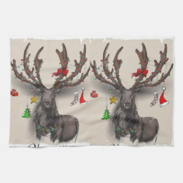 Paño De Cocina Plantilla de ciervos de lujo para mamá