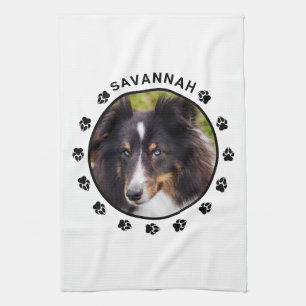 Paño De Cocina Plantilla de foto de mascota personalizada con pat