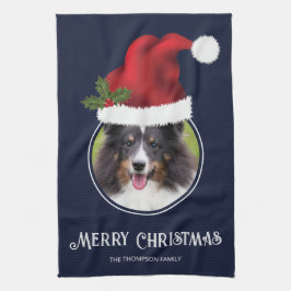 Paño De Cocina Plantilla de fotos del Personalizado de Red Santa 