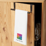 Paño De Cocina Plantilla de personalizar Cargar el texto del logo<br><div class="desc">Subir Añadir la toalla de cocina blanca del logotipo de su empresa comercial.</div>