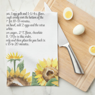 Paño De Cocina Plantilla de receta Keepsake Regalo de girasol acu
