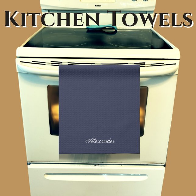 Paño De Cocina Plantilla moderna de azul de la marina silenciada, (Subido por el creador)