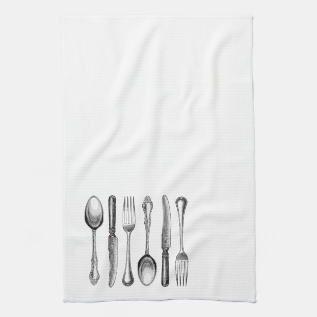 Paño De Cocina plata vintage moderna (Vertical)