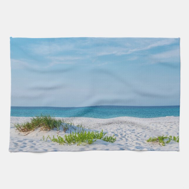 Paño De Cocina Playa de arena blanca en la costa de Florida (Horizontal)