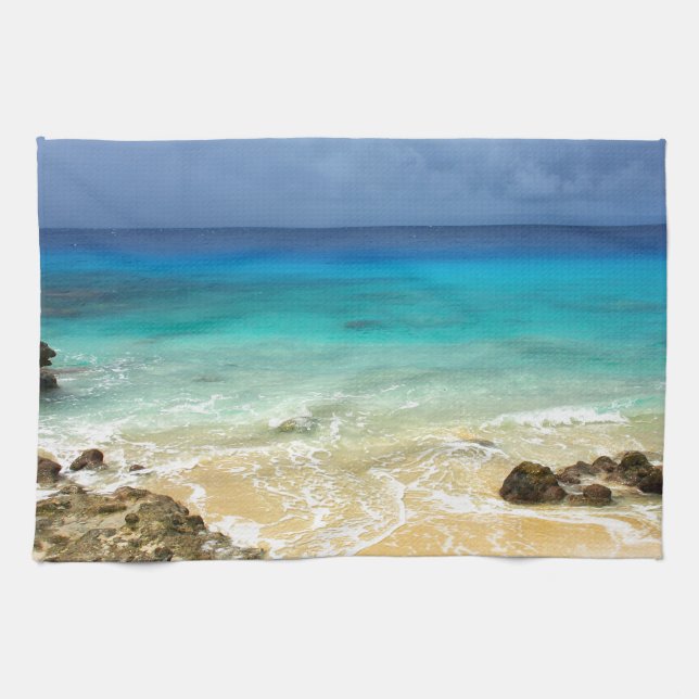 Paño De Cocina Playa de islas tropicales de Paradise (Horizontal)