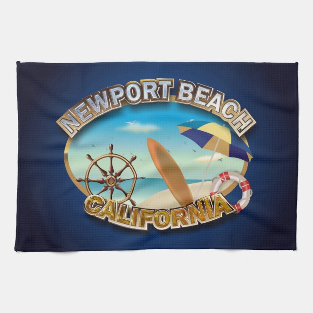 Paño De Cocina Playa de Newport, California (Horizontal)