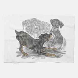 Paño De Cocina Playas Doberman Pinscher