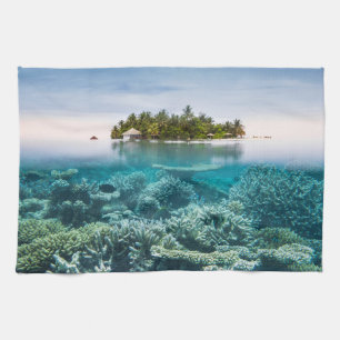 Paño De Cocina Playas tropicales   Atolón Ari de Maldivas