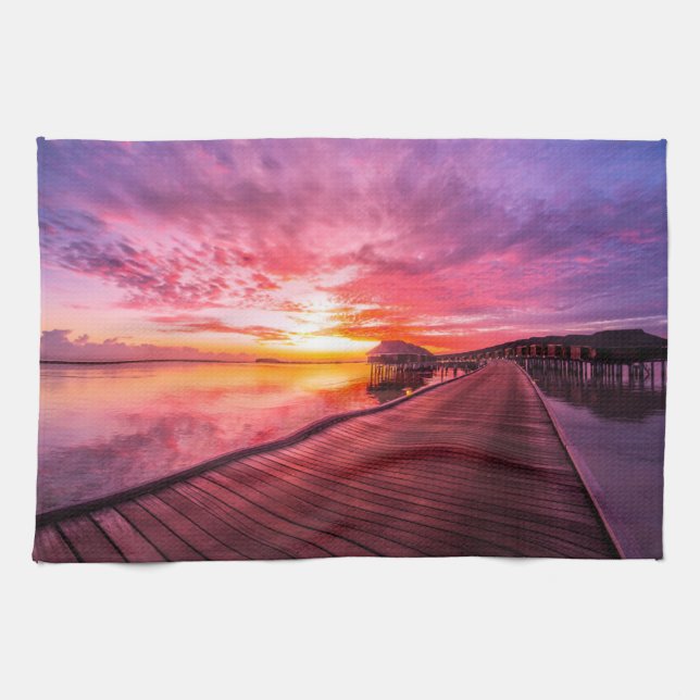 Paño De Cocina Playas tropicales | Maldives Sunset (Horizontal)