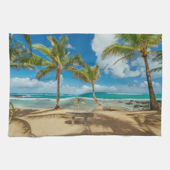 Paño De Cocina Playas tropicales | Playa Kuau Cove, Maui Hawaii (Horizontal)