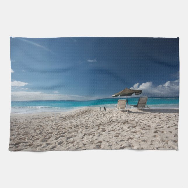 Paño De Cocina Playas tropicales | Sandy Beach, Anguila (Horizontal)