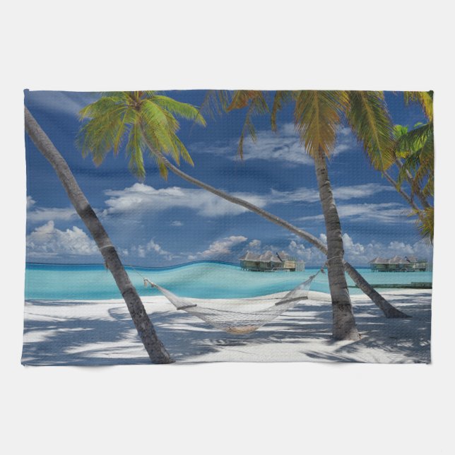 Paño De Cocina Playas tropicales | Sandy Beach, Maldivas (Horizontal)