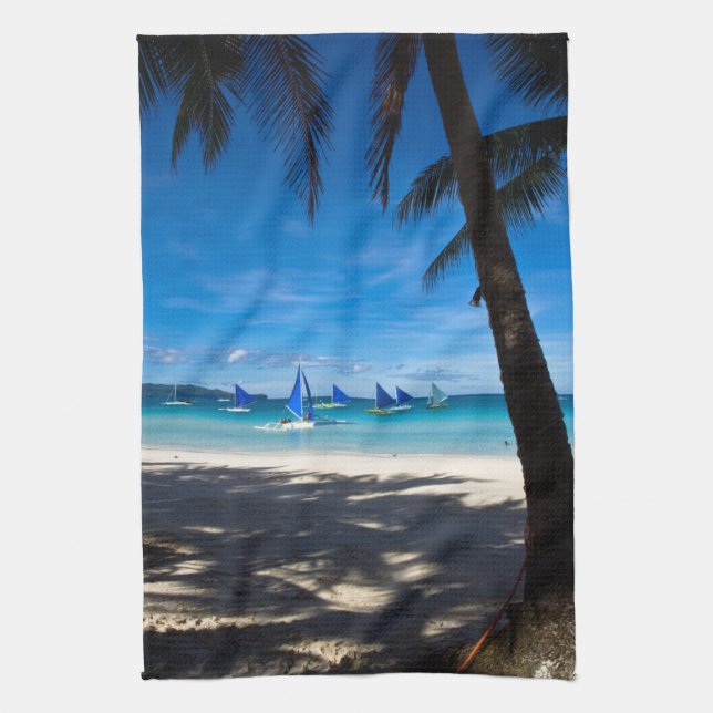 Paño De Cocina Playas tropicales | White Beach Boracay Philippine (Vertical)