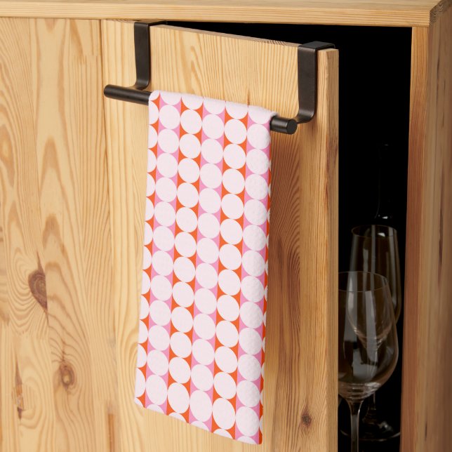 Paño De Cocina Playful Dots & Stripes - red and pink (Pliegue de tercios)