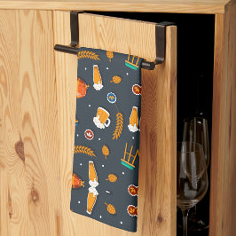 Paño De Cocina Playful pattern of orange pumpkins kitchen towel