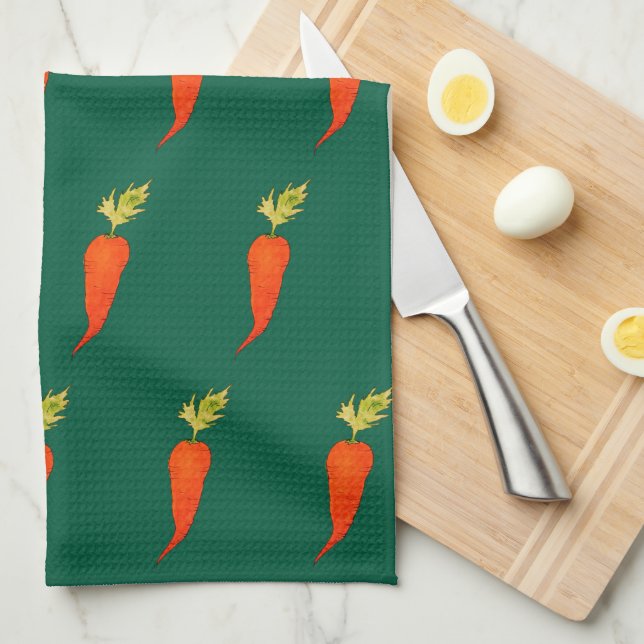Paño De Cocina Playful Watercolor Carrot (Doblado Cuarto)