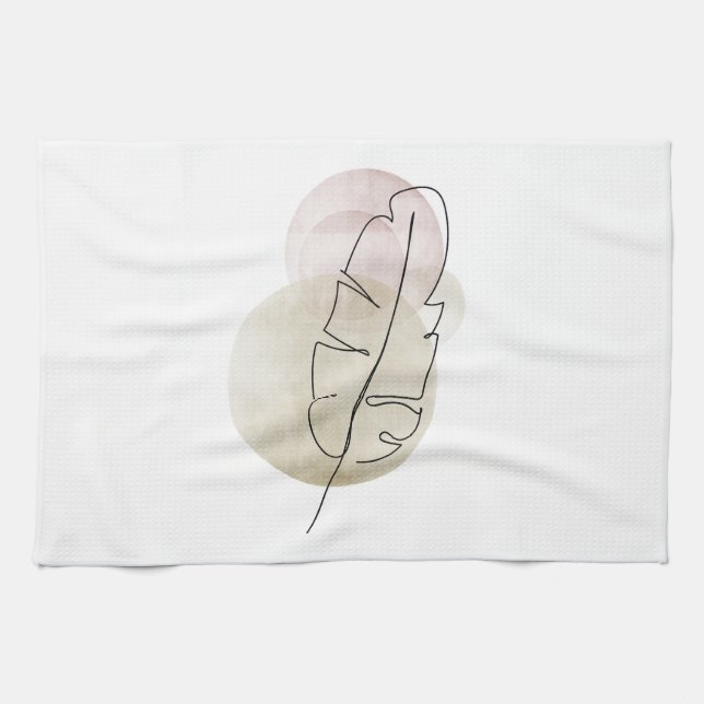 Paño De Cocina Pluma beige boho (Horizontal)