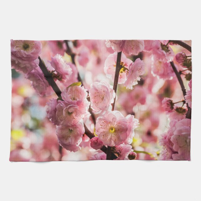 Paño De Cocina Pluma de flores - Paradismo rosa (Horizontal)
