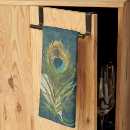 Paño De Cocina Pluma de pavo real Verde azulada de época