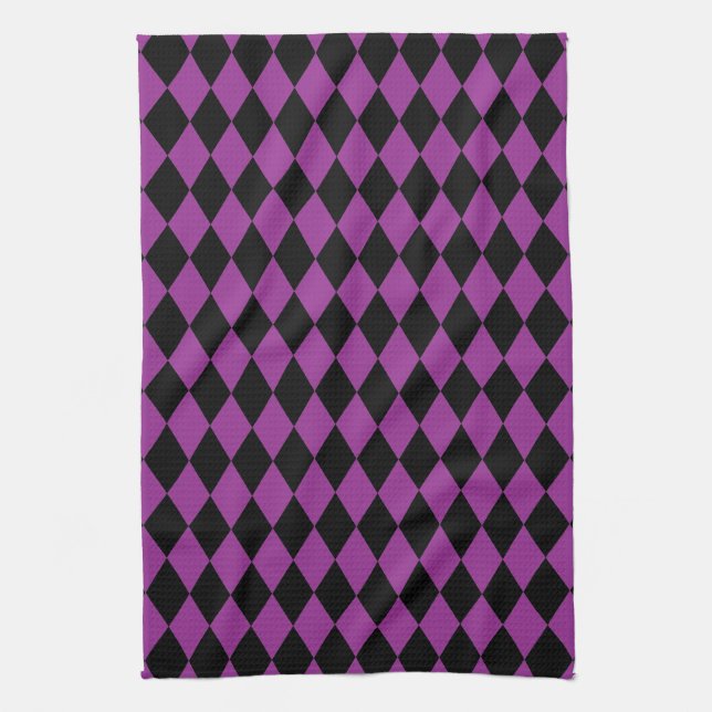 Paño De Cocina Pluma Harlequin y negro (Vertical)