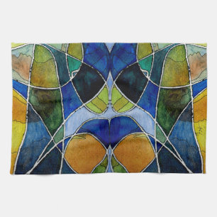 Paño De Cocina Pluma y tinta abstractas de la acuarela