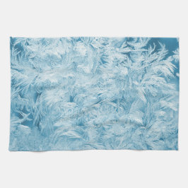 Paño De Cocina plumas azules abstractas y copos de nieve