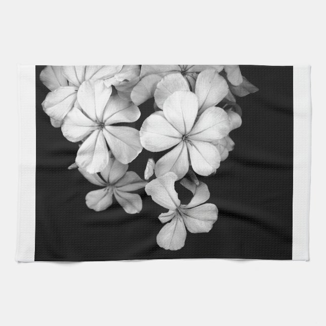Paño De Cocina Plumbago blanco y negro (Horizontal)