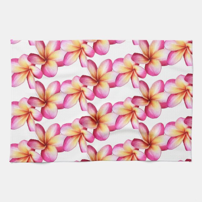 Paño De Cocina Plumeria rosa (Horizontal)