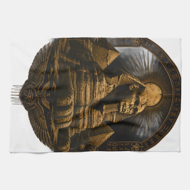 Paño De Cocina Poder Silencioso | Gran Diseño Esfinge de Egipto (Horizontal)
